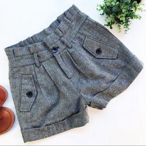 Forever 21 Hi Rise Wool Tweed Shorts Paper Bag XS